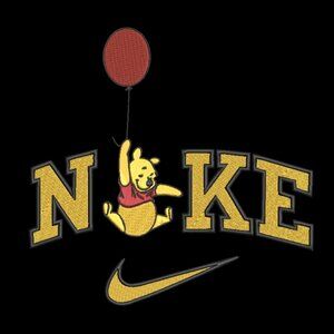 Nike Winnie The Pooh Embroidered Adult Unisex Crewneck Sweatshirt Balloon Gold
